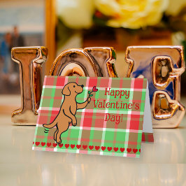 Tarjeta Festiva Fox Red Labrador Tiny Heart Flower Valentine