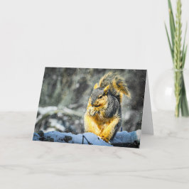 Tarjeta Festiva Fox Squirrel Christmas Card