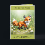 Tarjeta Festiva Foxy Friend Birthday Card<br><div class="desc">¡Tarjeta de cumpleaños editable con un zorro zorro zorro zorro zorro amigo del zorro! El texto es editable. Adecuado tanto para adultos como para niños. Sólo cambia el texto.</div>