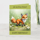 Tarjeta Festiva Foxy Friend Birthday Card<br><div class="desc">¡Tarjeta de cumpleaños editable con un zorro zorro zorro zorro zorro amigo del zorro! El texto es editable. Adecuado tanto para adultos como para niños. Sólo cambia el texto.</div>