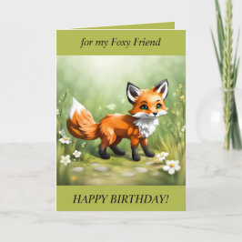Tarjeta Festiva Foxy Friend Birthday Card