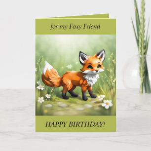 Tarjeta Festiva Foxy Friend Birthday Card