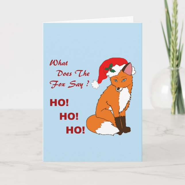 Tarjeta Festiva Foxy Santa (Anverso)