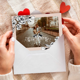 Tarjeta Festiva Foxy Valentine Personalizado Fox Sketched Florines