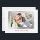 Tarjeta Festiva FRAME DE PLATA BRUSHED foto moderna simple mínima<br><div class="desc">*** EL EFECTO DE PLATA DE FAUX ES UNA IMAGEN DIGITAL *** de kat massard >> kat@simplysweetPAPERIE.com <<<< Enviar y un mensaje especial extra con estilo y pizzería este año... Personalizado con tus detalles y fotos mis modernos productos de vacaciones seguro que destacarán de la ráfaga de saludos que tus...</div>