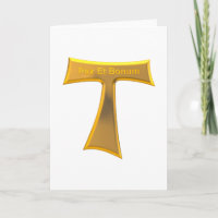 Franciscan Tau Cross Pax Et Bonum Gold Metallic