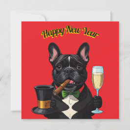 Tarjeta Festiva Französische Bulldogge French Bulldog Neujahr
