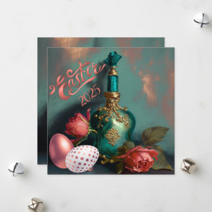 Tarjeta Festiva Frasco de primavera con Rosas