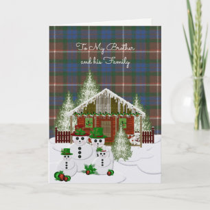 Tarjeta Festiva Fraser Hunting Antiguos Hermanos Navidades de Tart