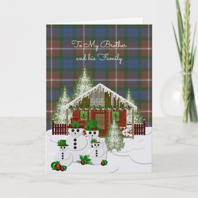 Tarjeta Festiva Fraser Hunting Antiguos Hermanos Navidades de Tart (Anverso)