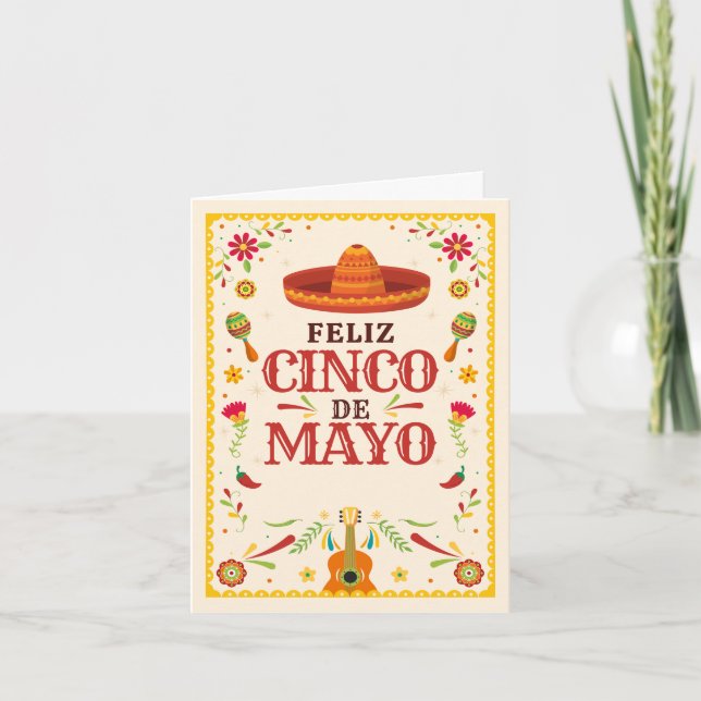 Tarjeta Festiva Fraude Cinco de Mayo Mexicano (Anverso)