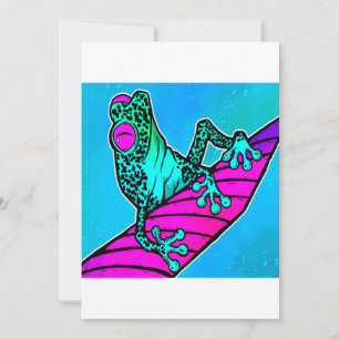 Tarjeta Festiva Fred The Frog Cute Wild Animals Lover Perfect Gift