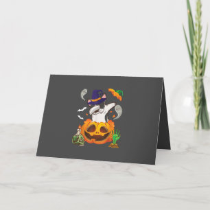 Tarjeta Festiva French Bulldog Dabbing para abrir calabaza Hallowe