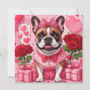 Tarjeta Festiva French Bulldog Enamorado Bulldog Francés