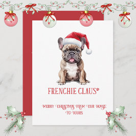 Tarjeta Festiva French Bulldog Whimsical Christmas |