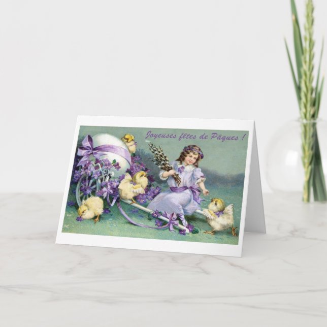 Tarjeta Festiva French Easter Fête de Pâques Card (Anverso)