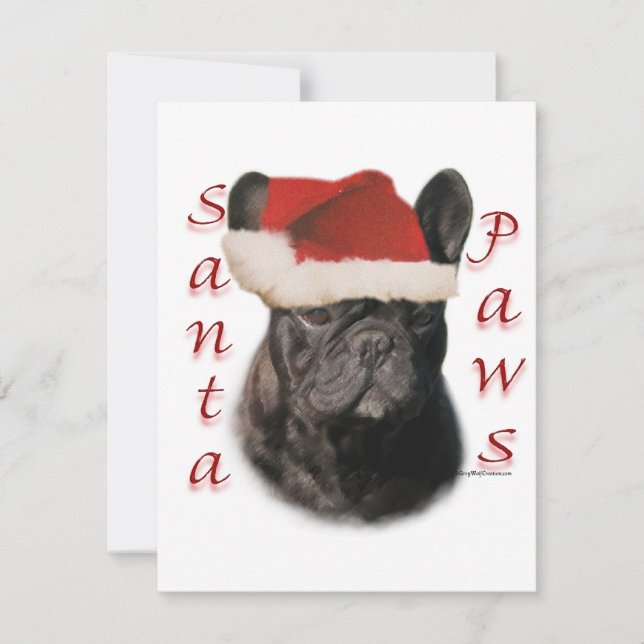 Tarjeta Festiva Frenchie Santa Patas (Anverso)