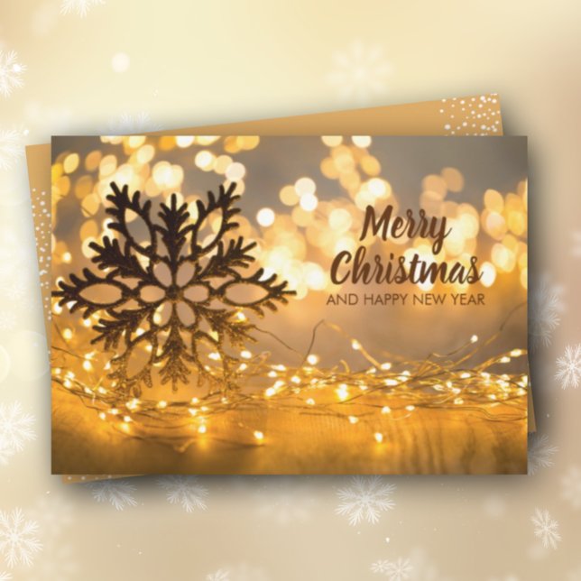 Tarjeta Festiva Freno de copo de nieve con luces de Navidades (Subido por el creador)