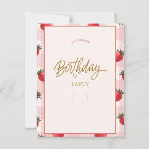 Tarjeta Festiva Fresa Baby Shower de color moderno o Bir infantil