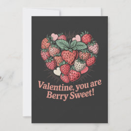 Tarjeta Festiva Fresa Berry Dulces Niños Día de San Valentín