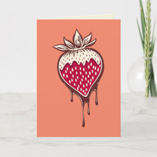 Tarjeta Festiva fresa cubierta de chocolate