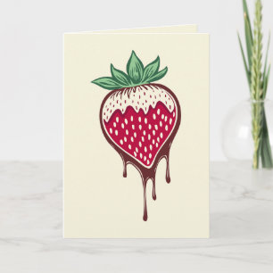 Tarjeta Festiva fresa cubierta de chocolate