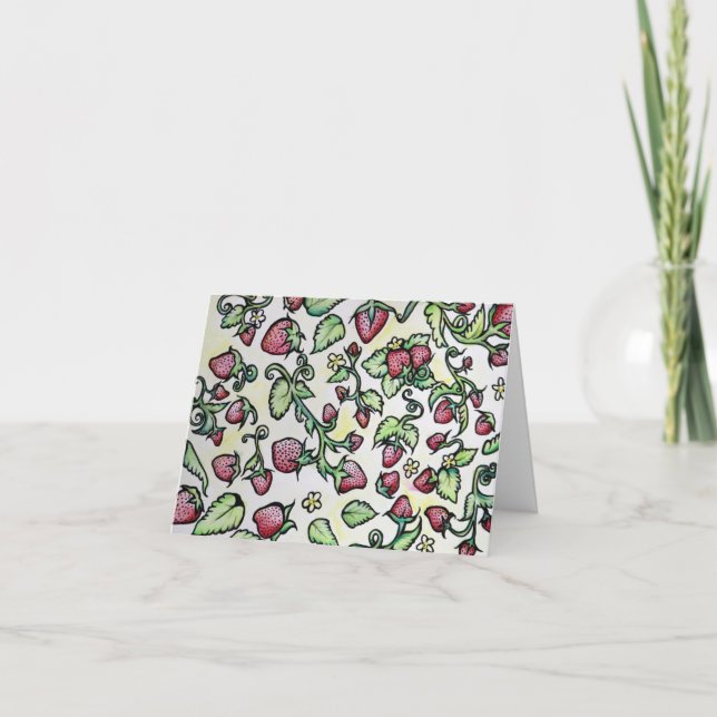 Tarjeta Festiva Fresas (Anverso)