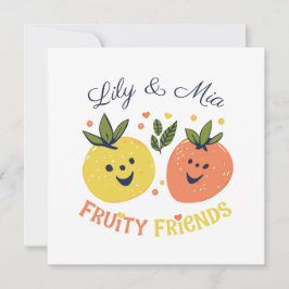 Tarjeta Festiva Fresas y Naranja de los amigos de la fruta