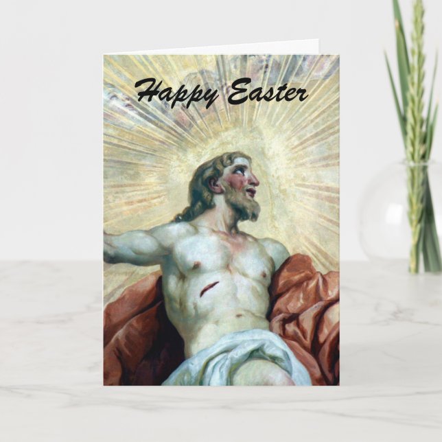 Tarjeta Festiva fresco de pascua Jesús (Anverso)