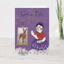 Tarjeta Festiva Frida and Tamale Holiday Card
