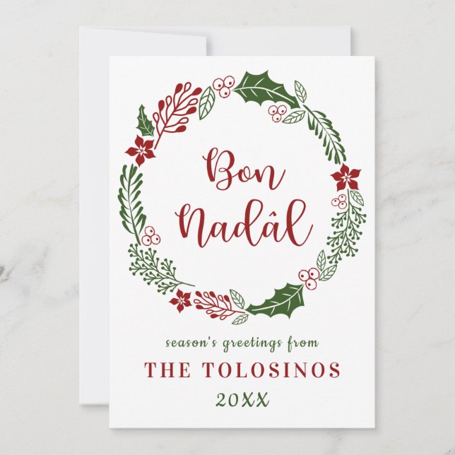 Tarjeta Festiva Friulian Merry Christmas, Personalizado (Anverso)