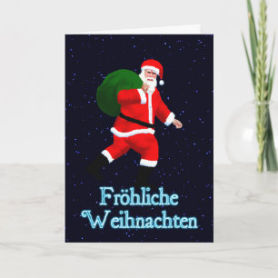 Tarjeta Festiva Froehliche Weihnachten - Papá Noel