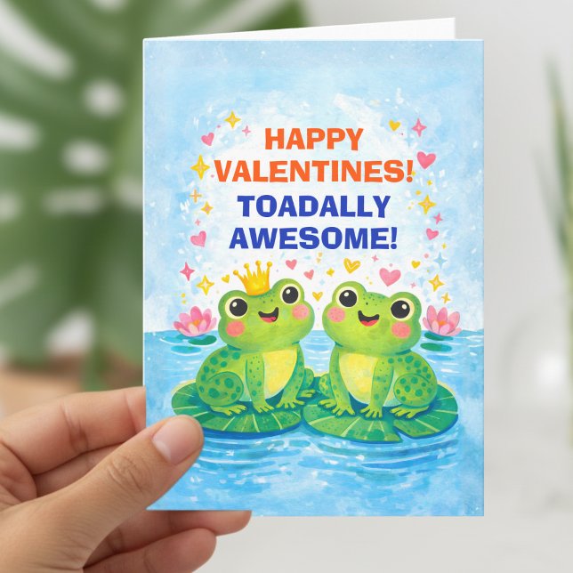 Tarjeta Festiva Frogs With a Tiny Crown Valentine (Subido por el creador)