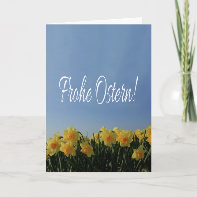 Tarjeta Festiva Frohe Ostern German Feliz Pascua (Anverso)