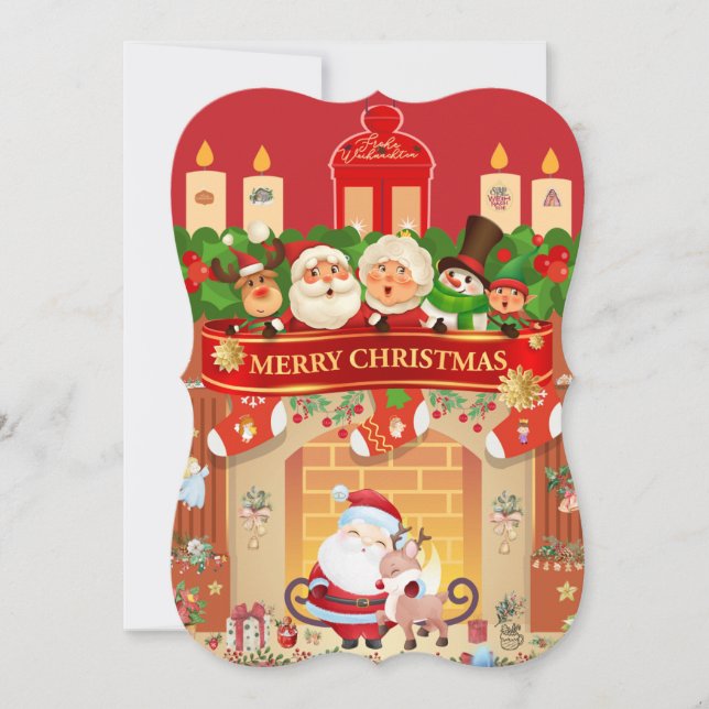 Tarjeta Festiva Frohe Weihnachten  (Anverso)