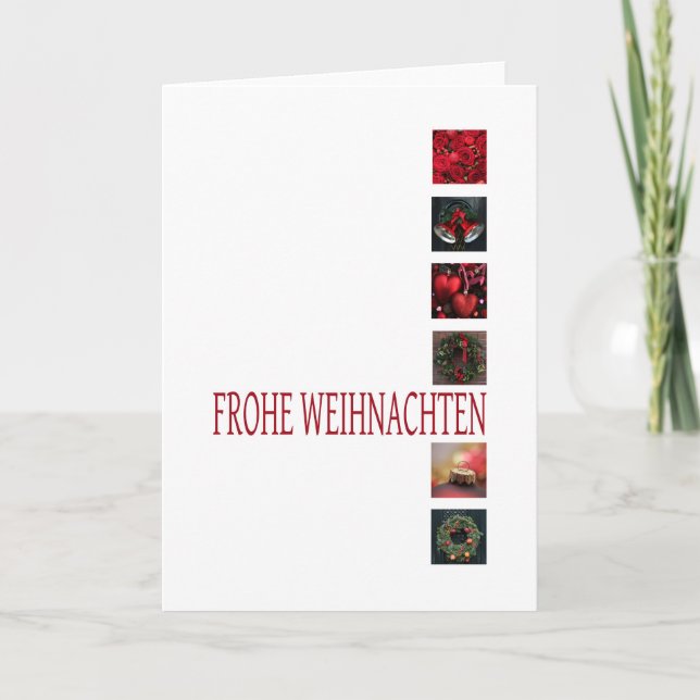 Tarjeta Festiva Frohe Weihnachten German Christmas Card (Anverso)