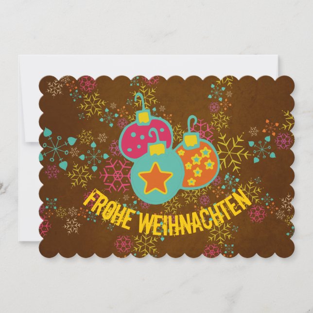 Tarjeta Festiva Frohe Weihnachten Ornaments Holidays Card (Anverso)