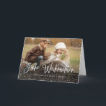 Tarjeta Festiva Frohe Weihnachten | Weihnachtskarte<br><div class="desc">Weihnachtskarte mit Foto und Schnee Design</div>
