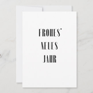 Tarjeta Festiva Frohes Neues Jahr - minimalistic typography card