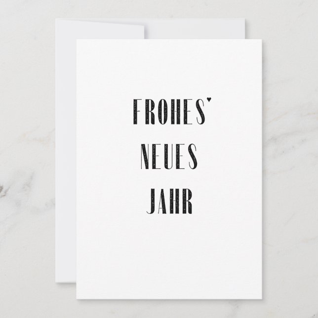 Tarjeta Festiva Frohes Neues Jahr - minimalistic typography card (Anverso)