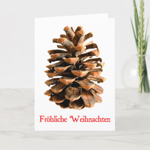 Tarjeta Festiva Frohliche Weihnachten - Cono de pino de Jerusalén