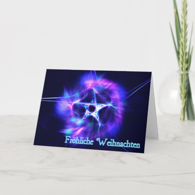 Tarjeta Festiva Fröhliche Weihnachten - Estrella brillante (Anverso)
