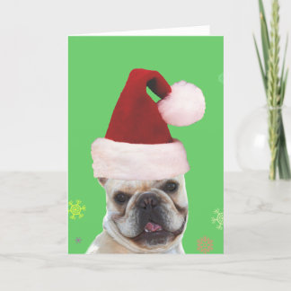 Tarjeta Festiva Frohliche Weihnachten Französisch Bulldogge