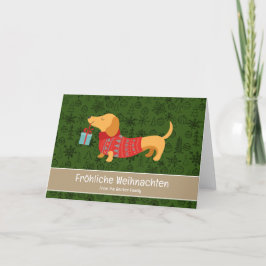 Tarjeta Festiva Fröhliche Weihnachten, lindo dachshund
