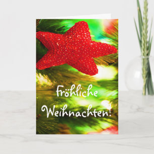 Tarjeta Festiva Fröhliche Weihnachten Navidades Red Star II Holida