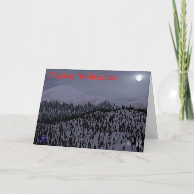 Tarjeta Festiva Frohliche Weihnachten - Noche Fría En Idaho (Anverso)