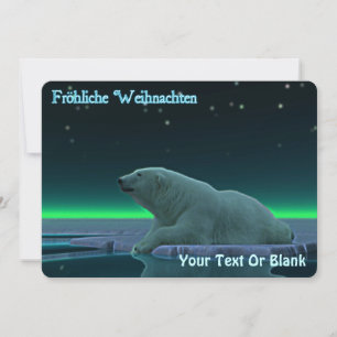 Tarjeta Festiva Frohliche Weihnachten - Oso Polar del borde del hi