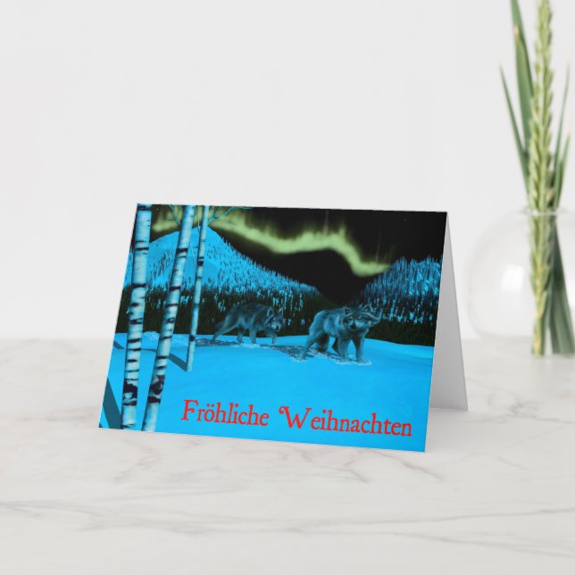 Tarjeta Festiva Frohliche Weihnachten - Patrulla nocturna (Anverso)
