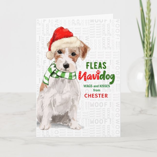 Tarjeta Festiva from the Dog Jack Russell Fleas Navidog Christmas (Anverso)