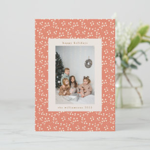 Tarjeta Festiva Frontera Botánica Terrosa Boho Foto Personalizada